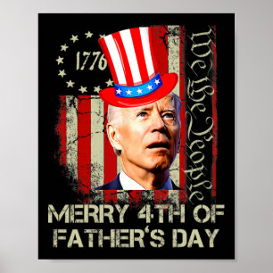 Poster Drôle Joe Biden Heureux 4ème Des Chemises Fêtes de