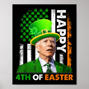 Poster Drôle Joe Biden Jour de la Saint Patrick Happy 4 j