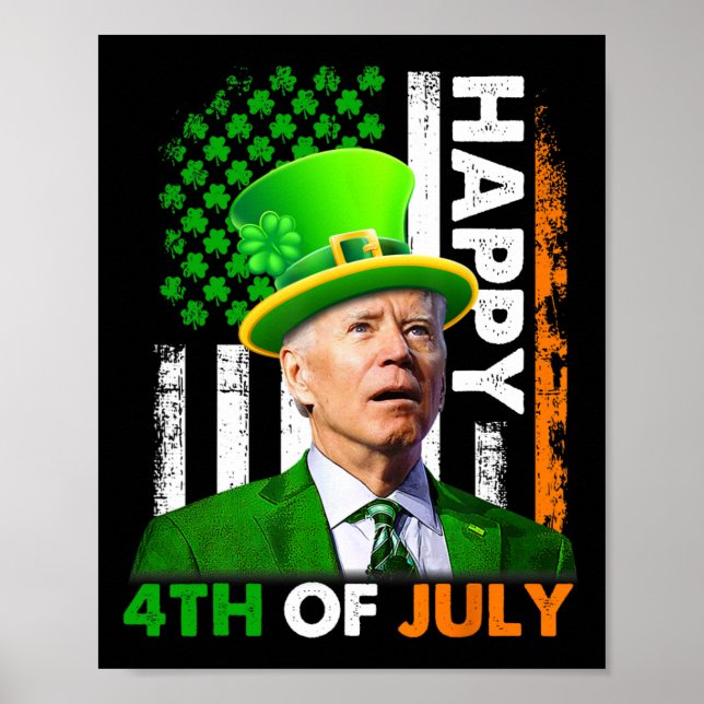 Poster Drôle Joe Biden Jour de la Saint Patrick Happy 4 j (Devant)