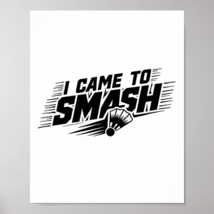 Poster Drôle Joueur Badminton Humour Smash Shuttle 1