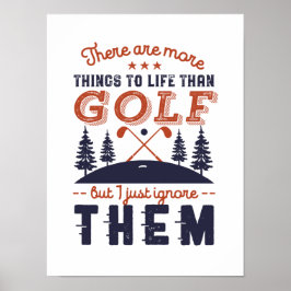 Poster Drôle Joueur de golf Citation Golfers Love Golfing