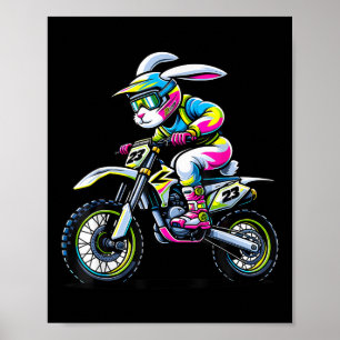 Poster Drôle Joueur Vélo Joueur lapin Enfants Filles Homm