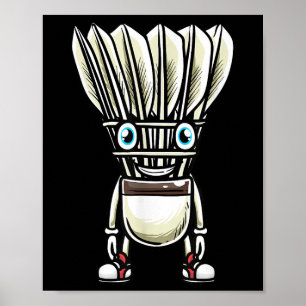 Poster Drôle Joueur Volant de badminton Design Hommes Fem