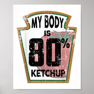 Poster Drôle Ketchup Lover à thème Sauce tomate Foodie Jo