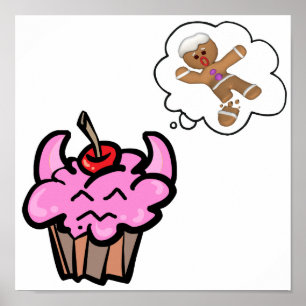Poster Drôle Malin Cookie Killer Cupcake