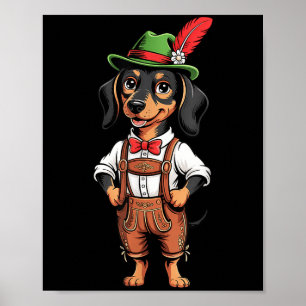 Poster Drôle mignon chien Casquette allemand fête de la b