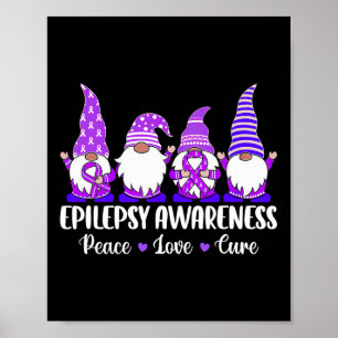 Poster Drôle mignon Gnomes Paix espoir amour épilepsie