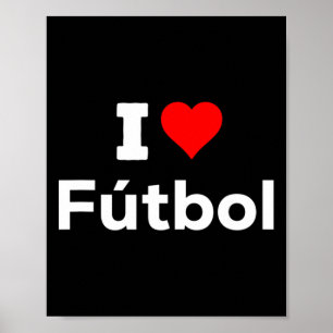Poster Drôle Mignon Je Cœur Amour Futbol Sport Football A