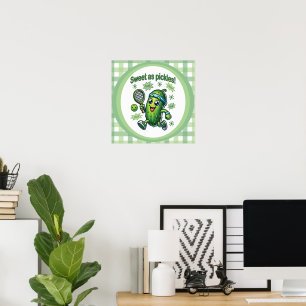 Poster Drôle mignon sucré comme chatons Pickleball