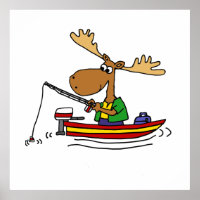 Drôle Moose Fishing Cartoon