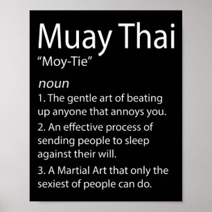 Poster Drôle Muay Thai Et Thai Boxe - Muay Thai Defini