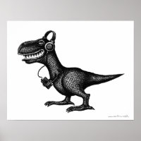 Drôle musique dinosaure encre de stylo dessin d'ar