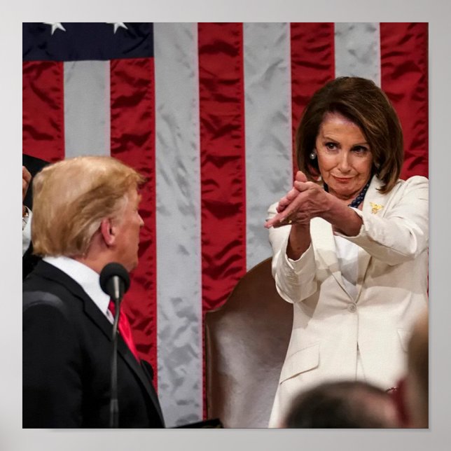 Poster Drôle Nancy Pelosi Trump Démocrate Parodie Politiq (Devant)