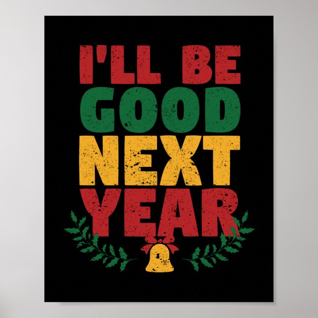 Poster Drôle Naughty Christmas List Père Noël Je Vais (Devant)