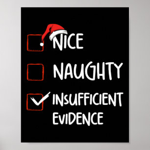 Poster Drôle Nice Naughty Insuffisante Épreuves Christma