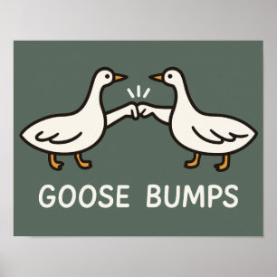 Poster Drôle Oie Bumps Caricature   Oie de bosse de poing