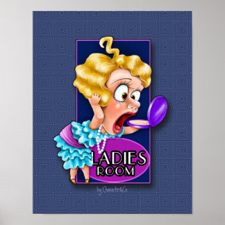 Poster Drôle panneau de chambre Dames. Frappe. Thème 1920