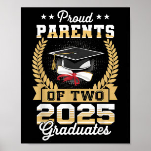 Poster Drôle Parents Fiers De Deux Jumeaux Diplômés De 20
