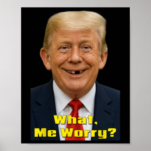 Poster Drôle Parodie Politique Trump Quoi, Moi Inquiéter