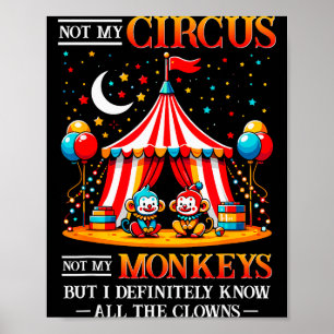 Poster Drôle Pas Mon Cirque Pas Mes Singes Mais Je Connai
