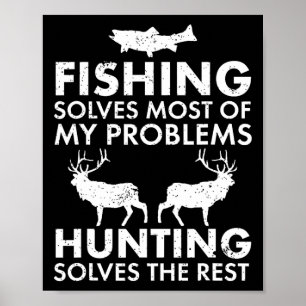 Poster Drôle Pêche Et Chasse Cadeau Noël Humour Hun