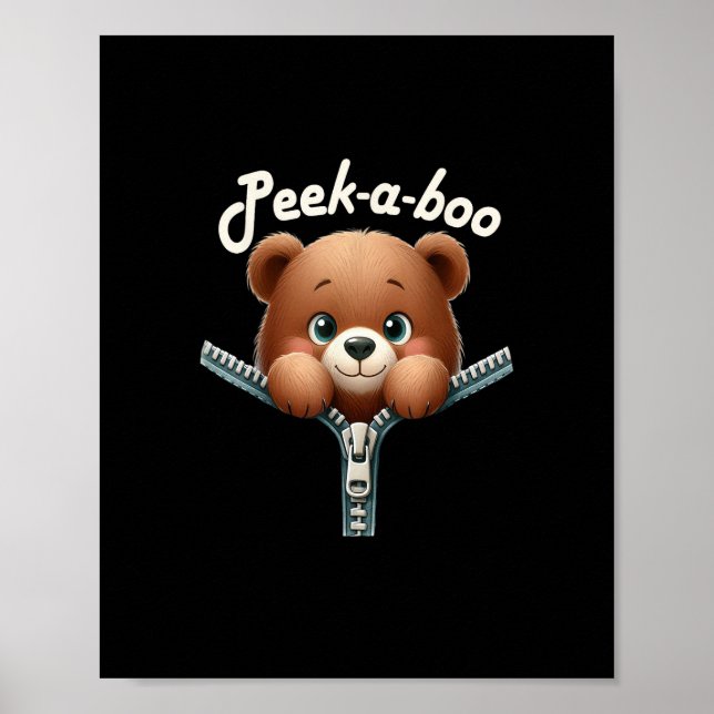 Poster Drôle - Peekabo - Ours (Devant)