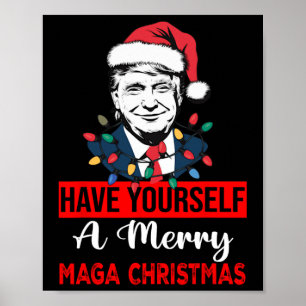 Poster Drôle Père Noël Trump S'Est Joyeux Noël