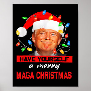 Poster Drôle Père Noël Trump Vous Avoir Un Merry Mega Chr