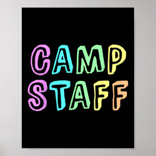Poster Drôle Personnel De Camp D'été Enfants Camping Équi