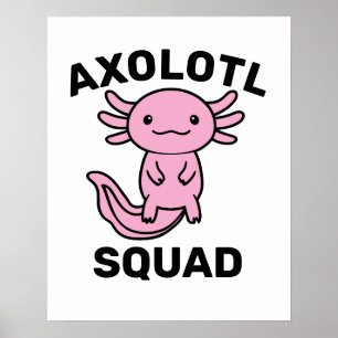 Poster Drôle petite équipe de Axolotl personnalisable ros