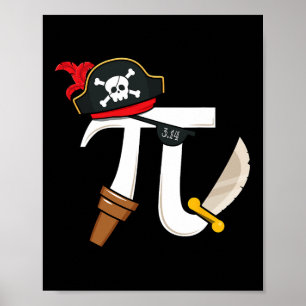 Poster Drôle Pi Rate Pirate Pi Day Garçons Filles Science