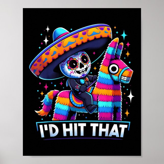 Poster Drôle Pinatas Du Parti Mexicain J'Ai Touché Ce Cin (Devant)