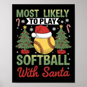 Poster Drôle Plus Susceptible De Jouer Softll Avec Santa