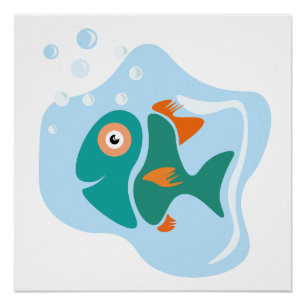 Poster Drôle Poisson élégant