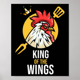 Poster Drôle poulet Roi ailes Fans Bbq Drumstick Don F