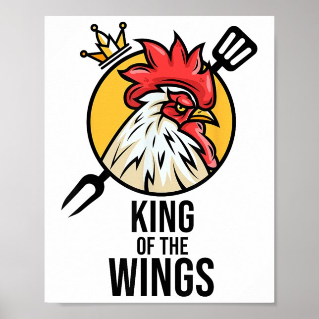 Poster Drôle poulet Roi ailes Fans Bbq Drumstick Don F (Devant)