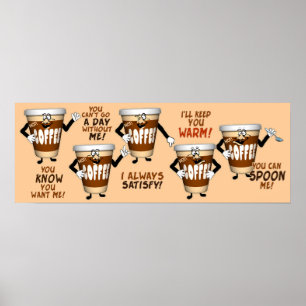 Poster Drôle présentation de café