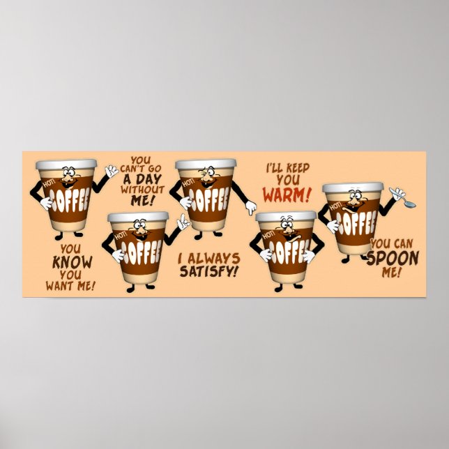 Poster Drôle présentation de café (Devant)
