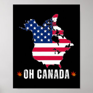 Poster Drôle Président Donald Trump Oh Canada Amérique de