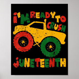 Poster Drôle prêt à écraser juneteenth mignon camion pour