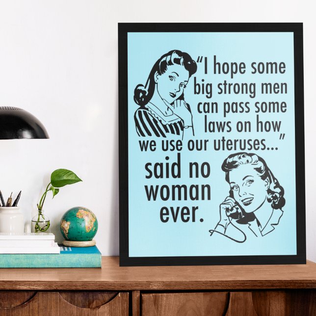 Poster Drôle Pro Choice Rétro Feminist Caricature politiq (Créateur téléchargé)