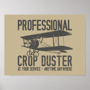 Poster Drôle Professional Crop Duster Fart Joke Gift