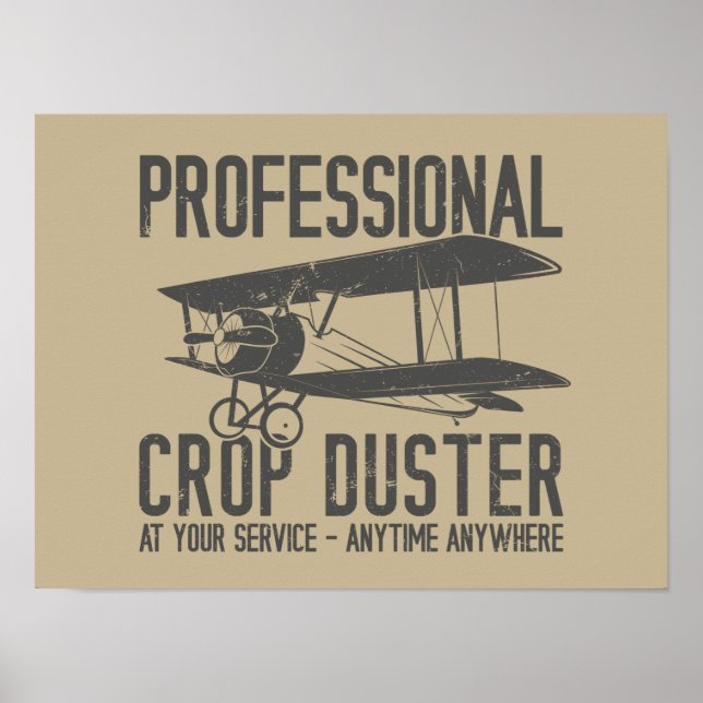 Poster Drôle Professional Crop Duster Fart Joke Gift (Devant)