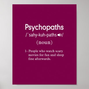 Poster drôle psychopathes définition vin