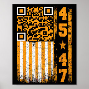 Poster Drôle Qr Scan Me Président Trump 4547 Trump Dancin