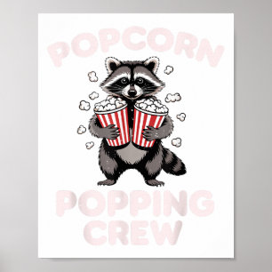 Poster Drôle Raccoon Popcorn Écran Popcorn Hommes