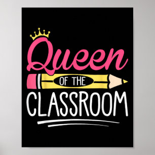 Poster Drôle Reine De L'École Clroom Enseignant