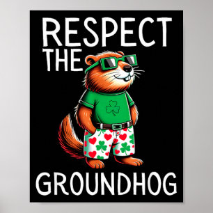 Poster Drôle Respecter La Marmotte Jour De La Marmotte Dr