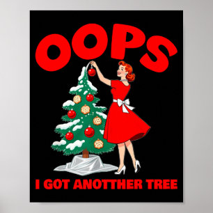 Poster Drôle Rétro Noël Oups J'ai Un Autre Arbre _1