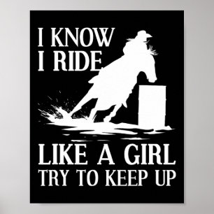 Poster Drôle Rrel Racing Cadeau Pour Femmes Filles Horse